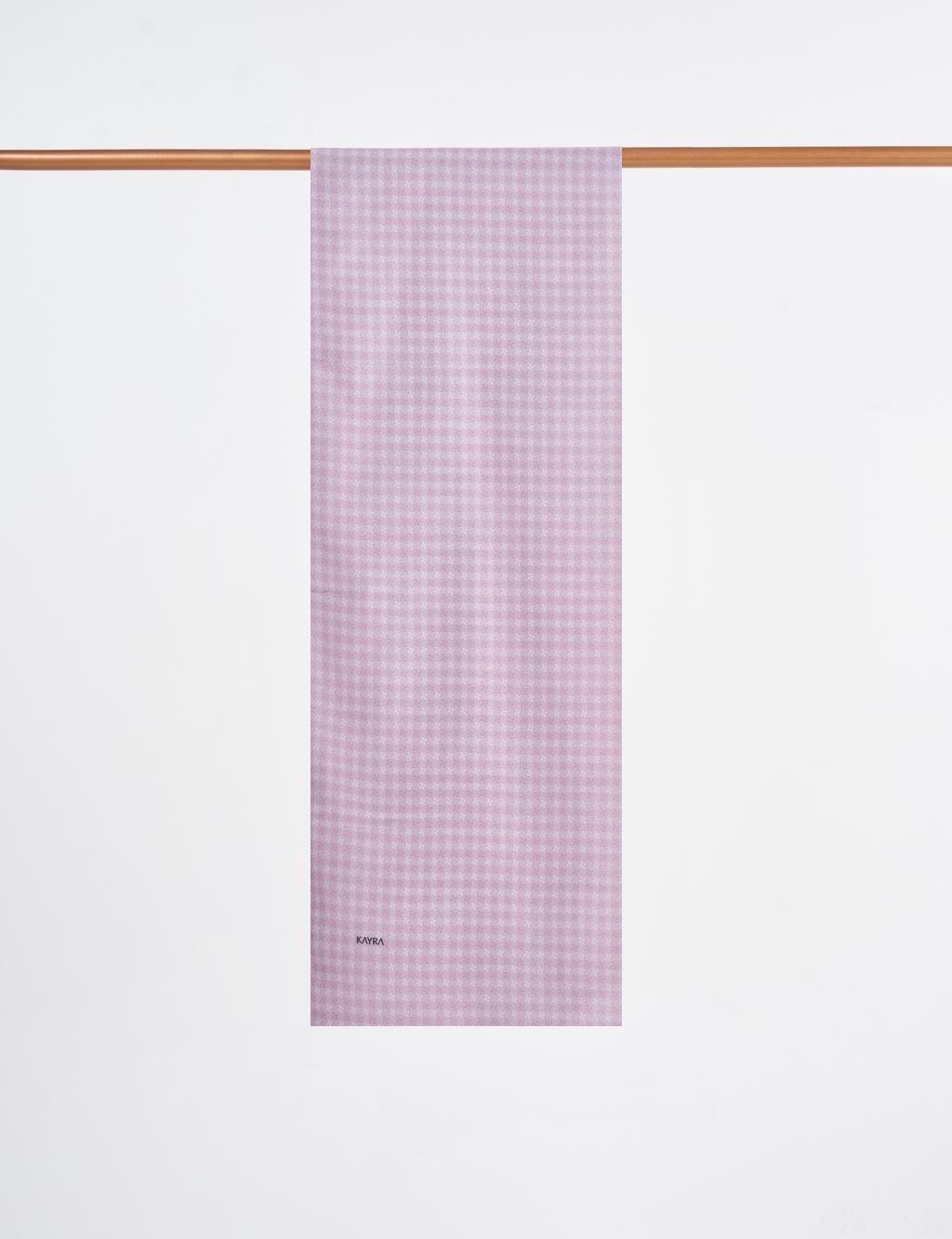 Checkered Pattern Shawl Powder 