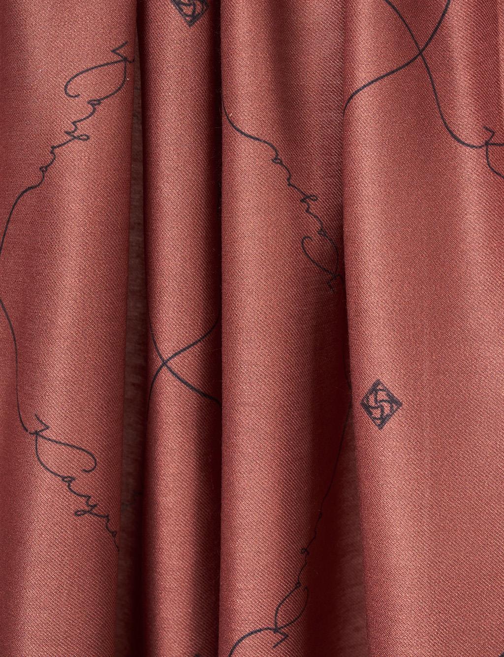 Signature Figurine Monogram Shawl Brown