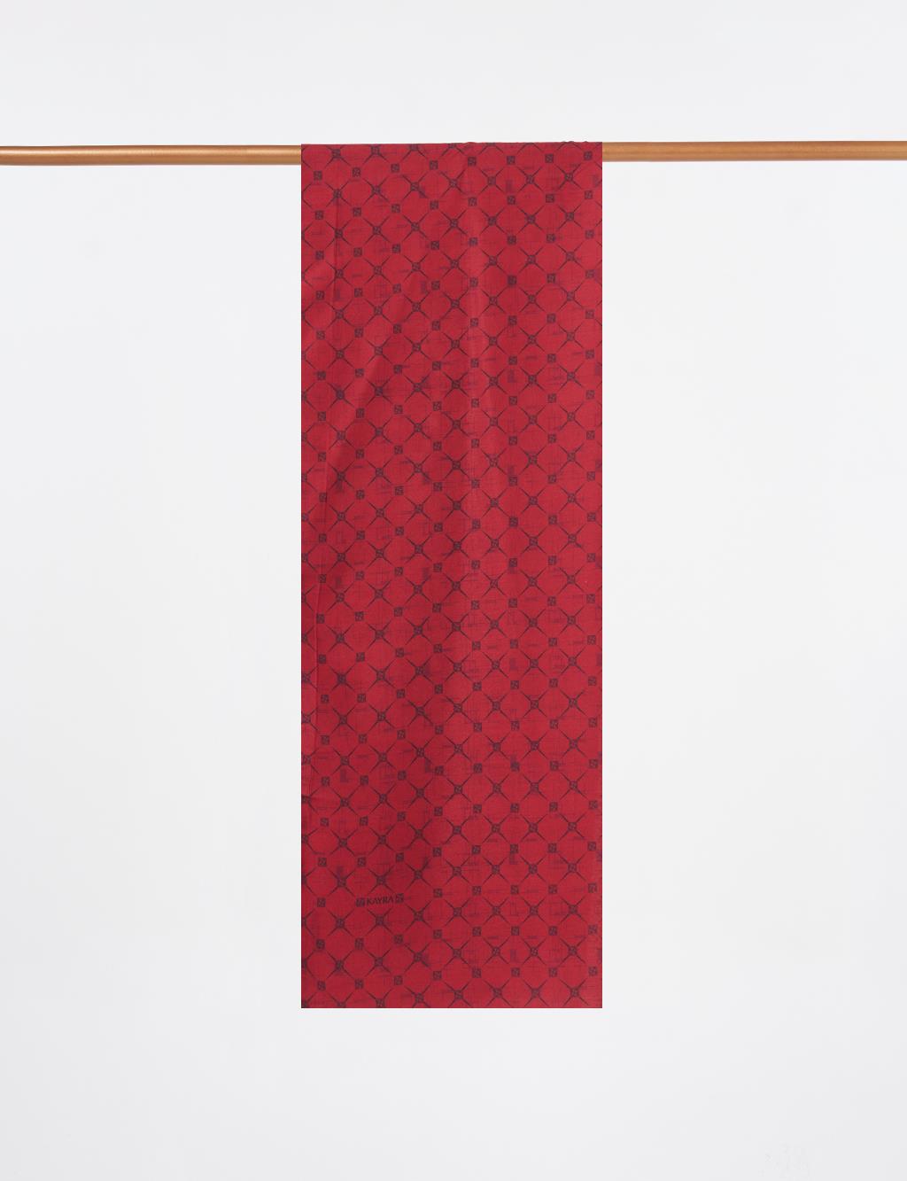 Monogram Patterned Shawl Red