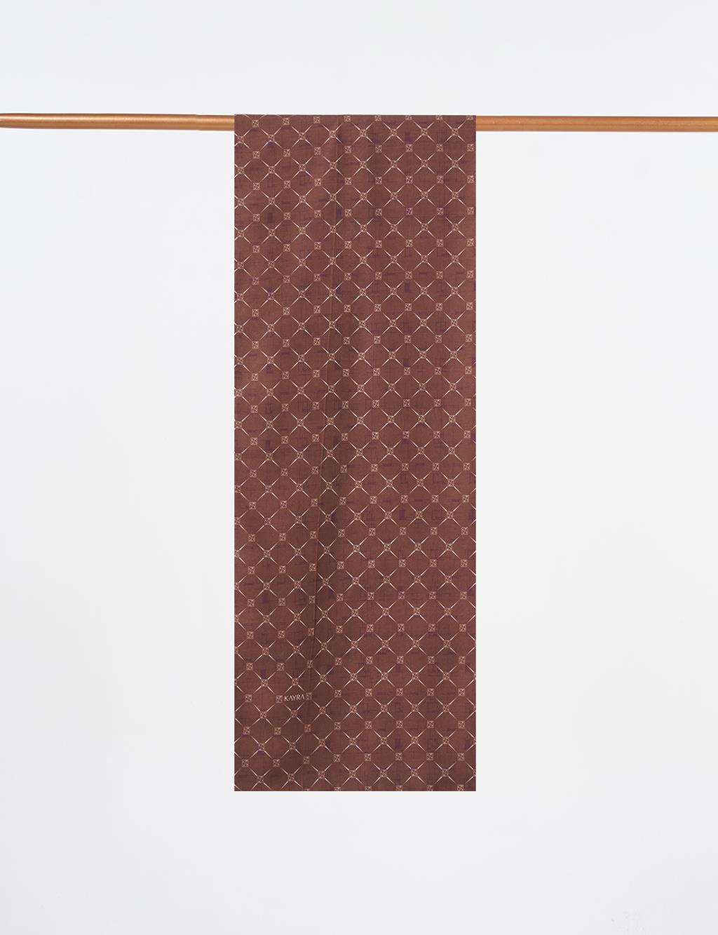 Monogram Patterned Shawl Dark Brown