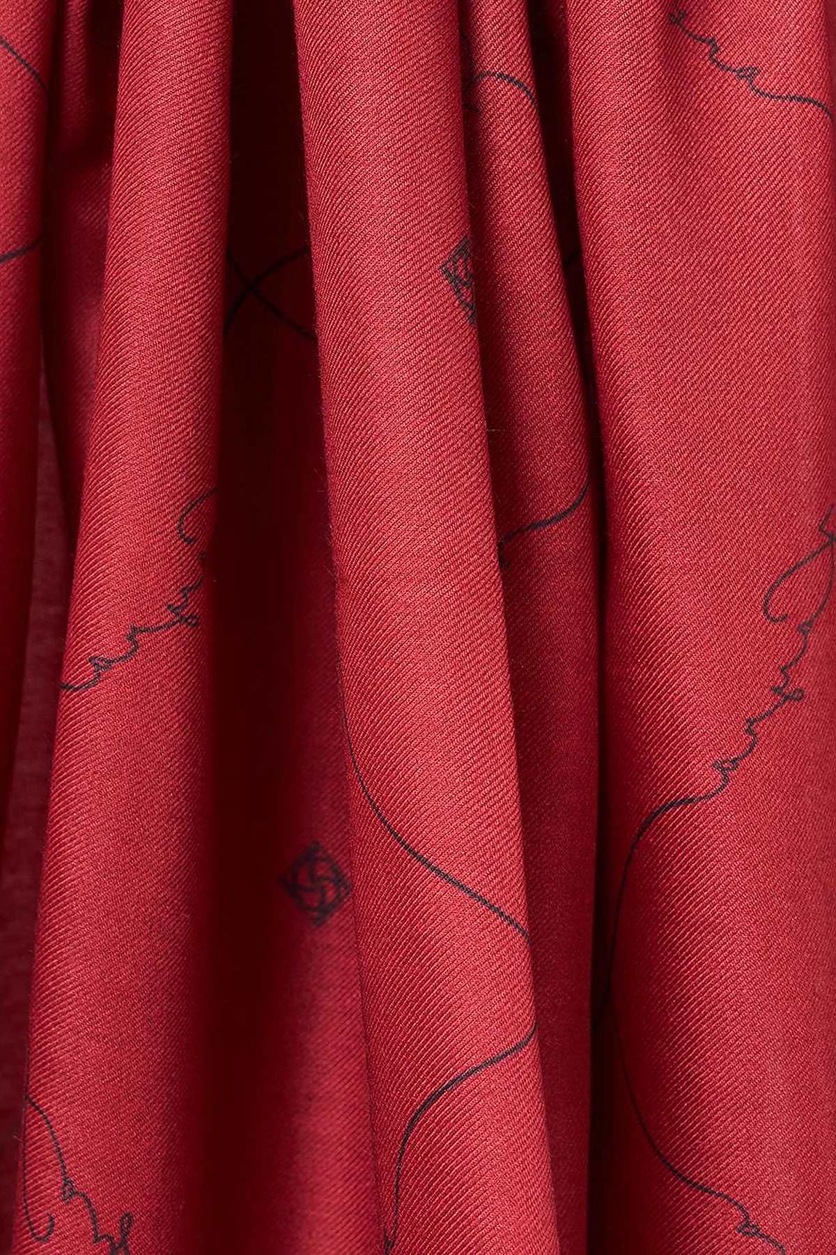 Signature Figurine Monogram Shawl Red