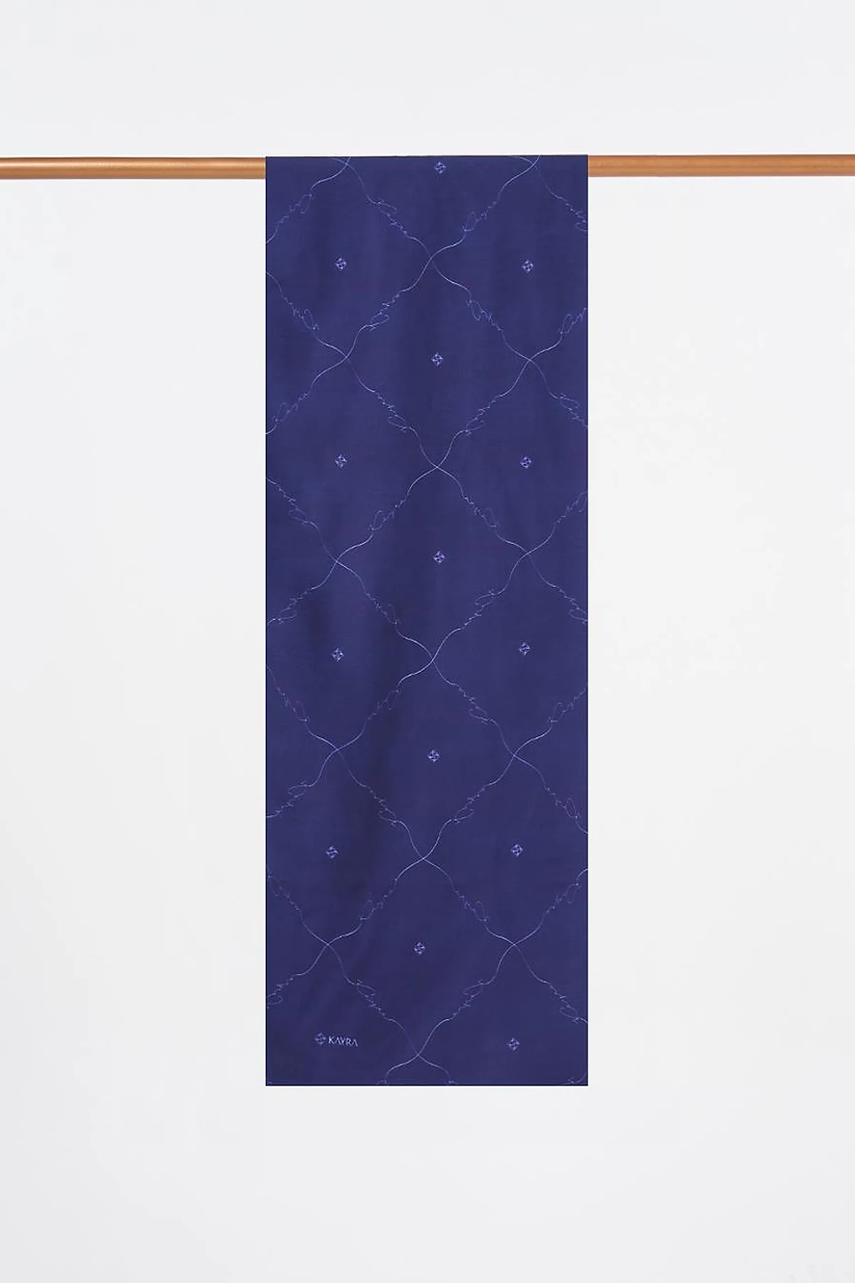 Signature Figurine Monogram Shawl Navy