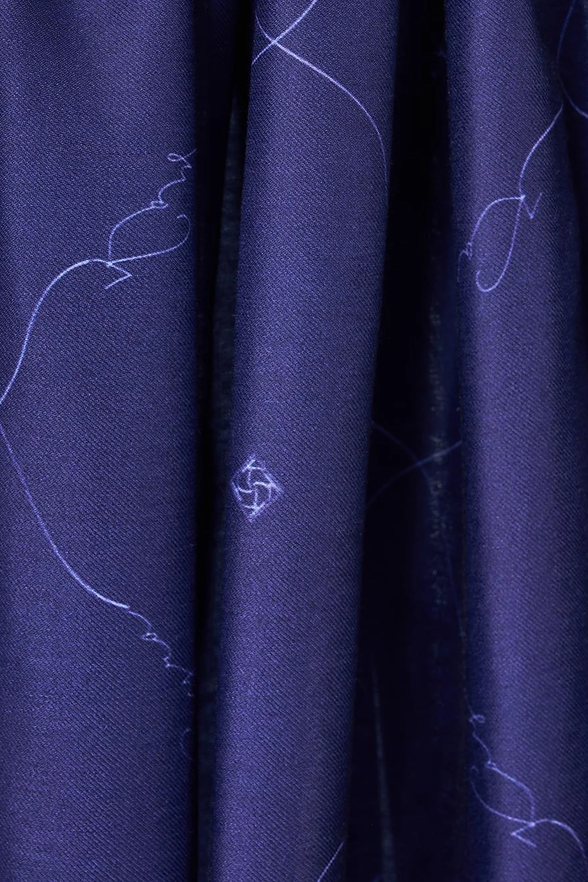 Signature Figurine Monogram Shawl Navy