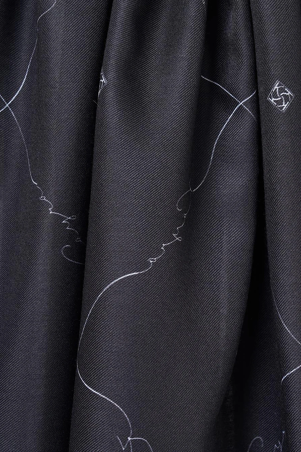 Signature Figurine Monogram Shawl Black