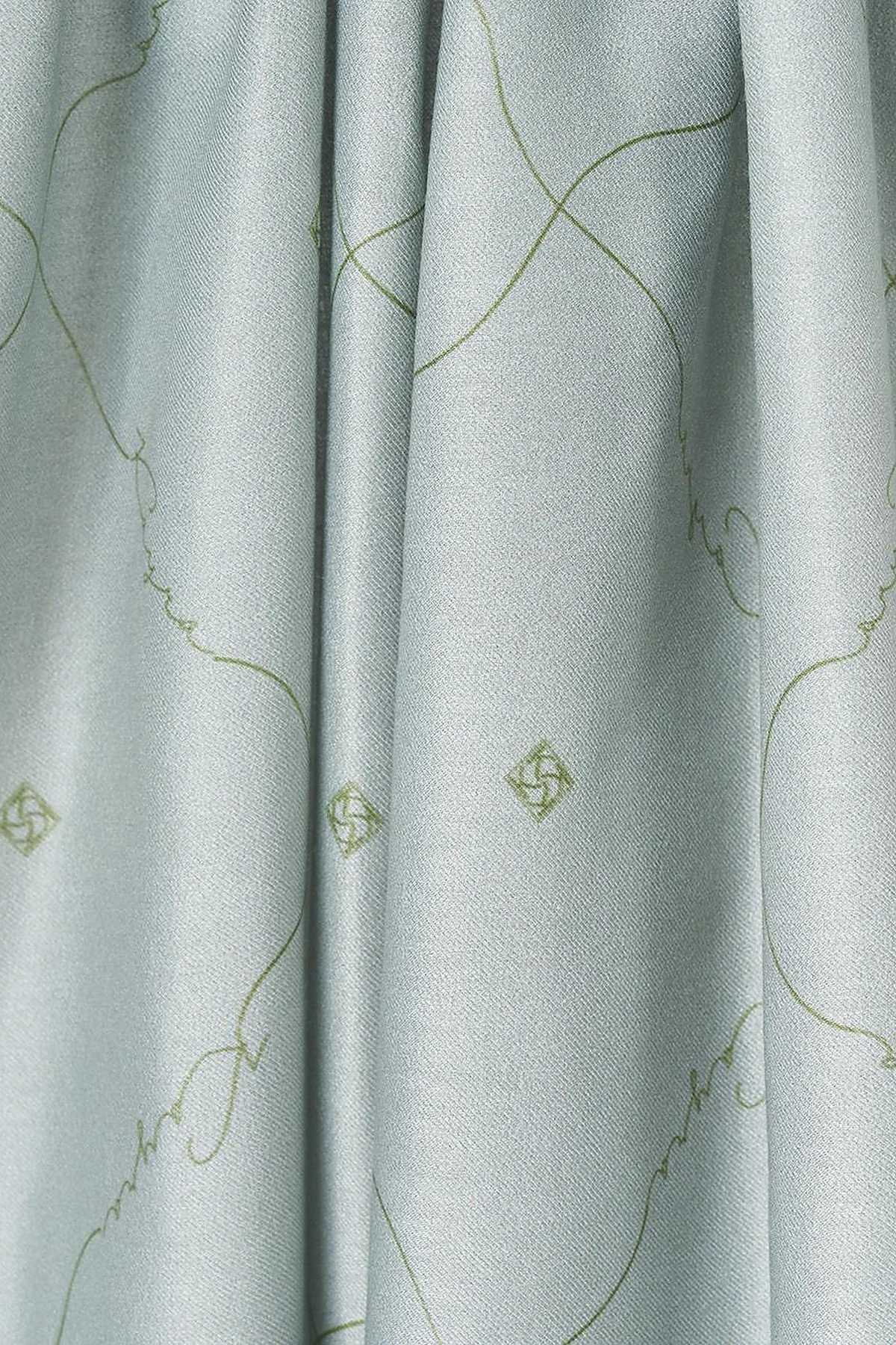 Signature Figurine Monogram Shawl Aqua Green