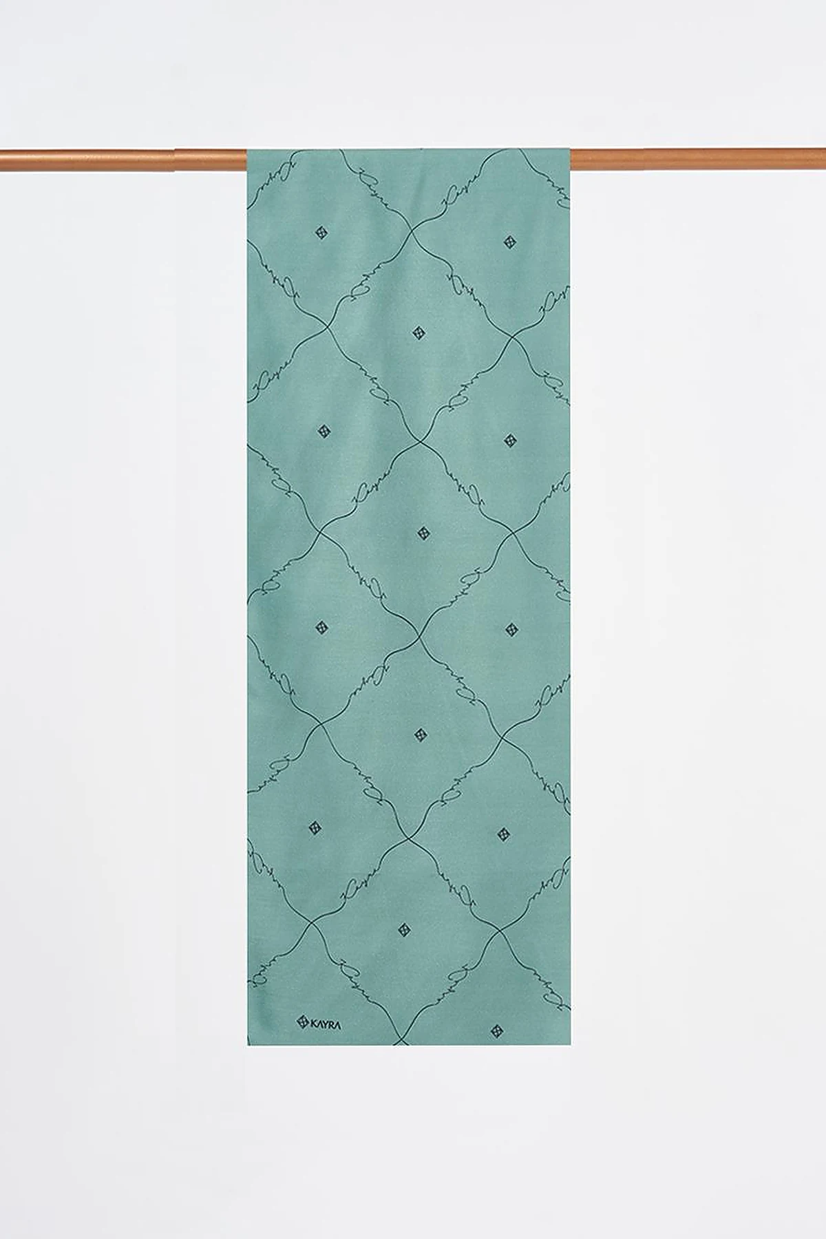 Signature Figurine Monogram Shawl Green