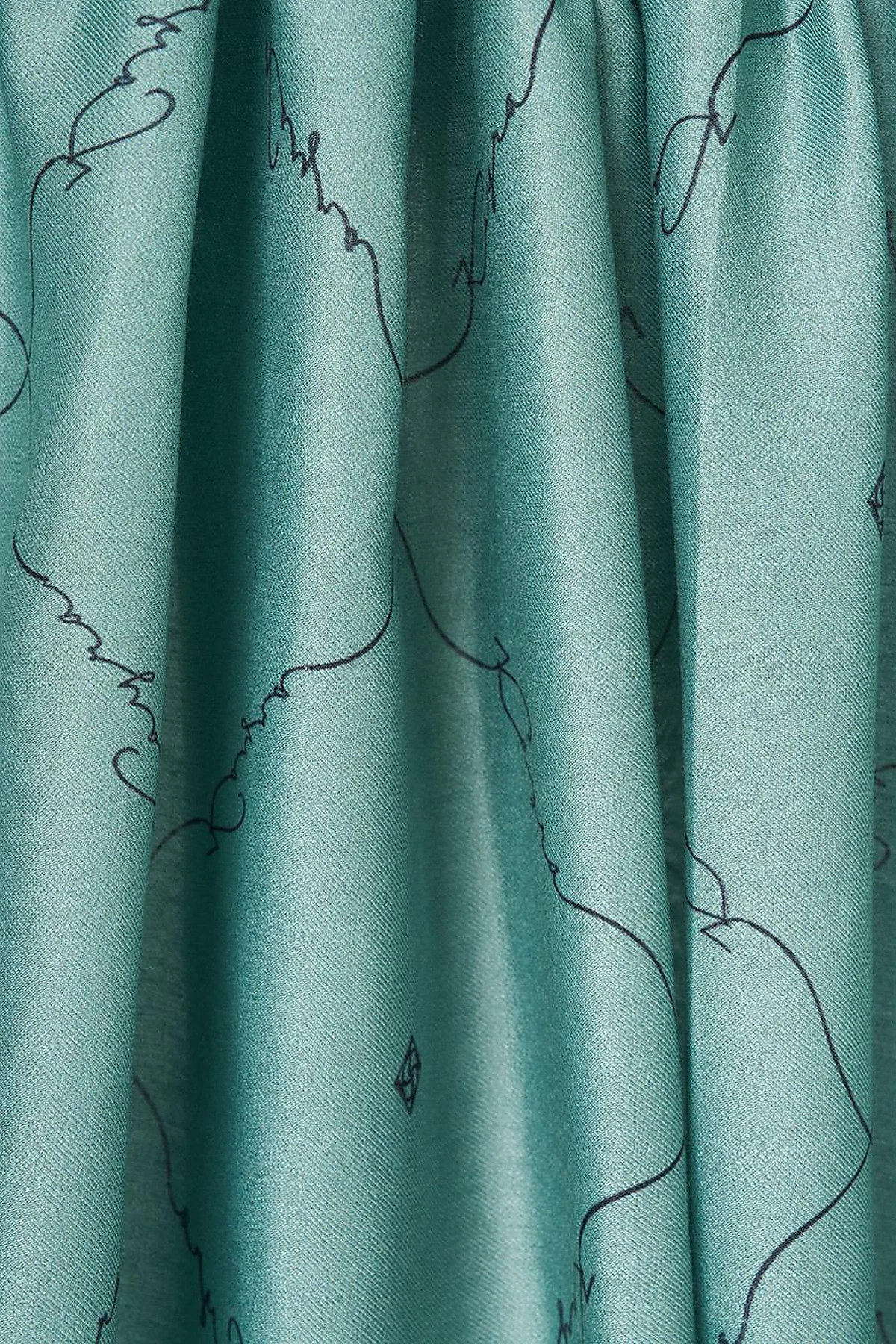 Signature Figurine Monogram Shawl Green