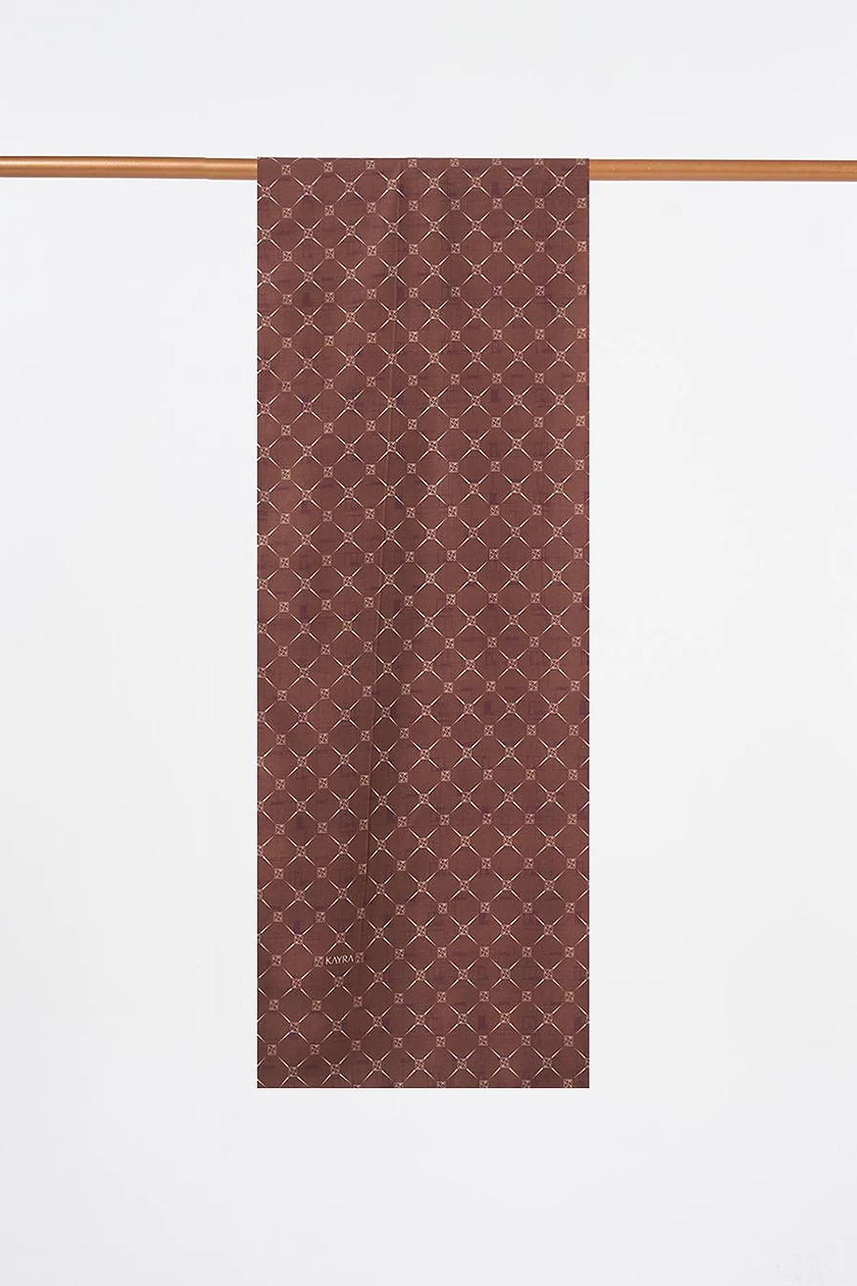 Monogram Patterned Shawl Dark Brown