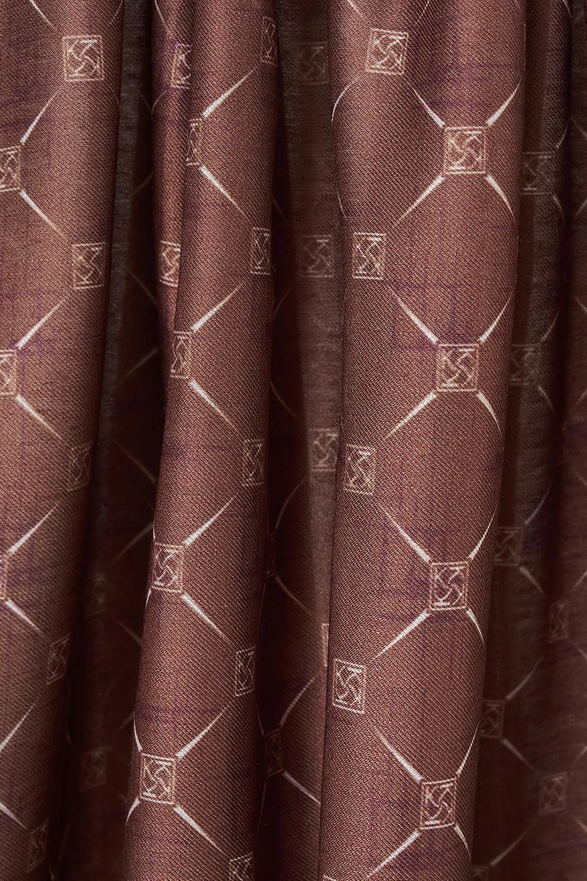 Monogram Patterned Shawl Dark Brown