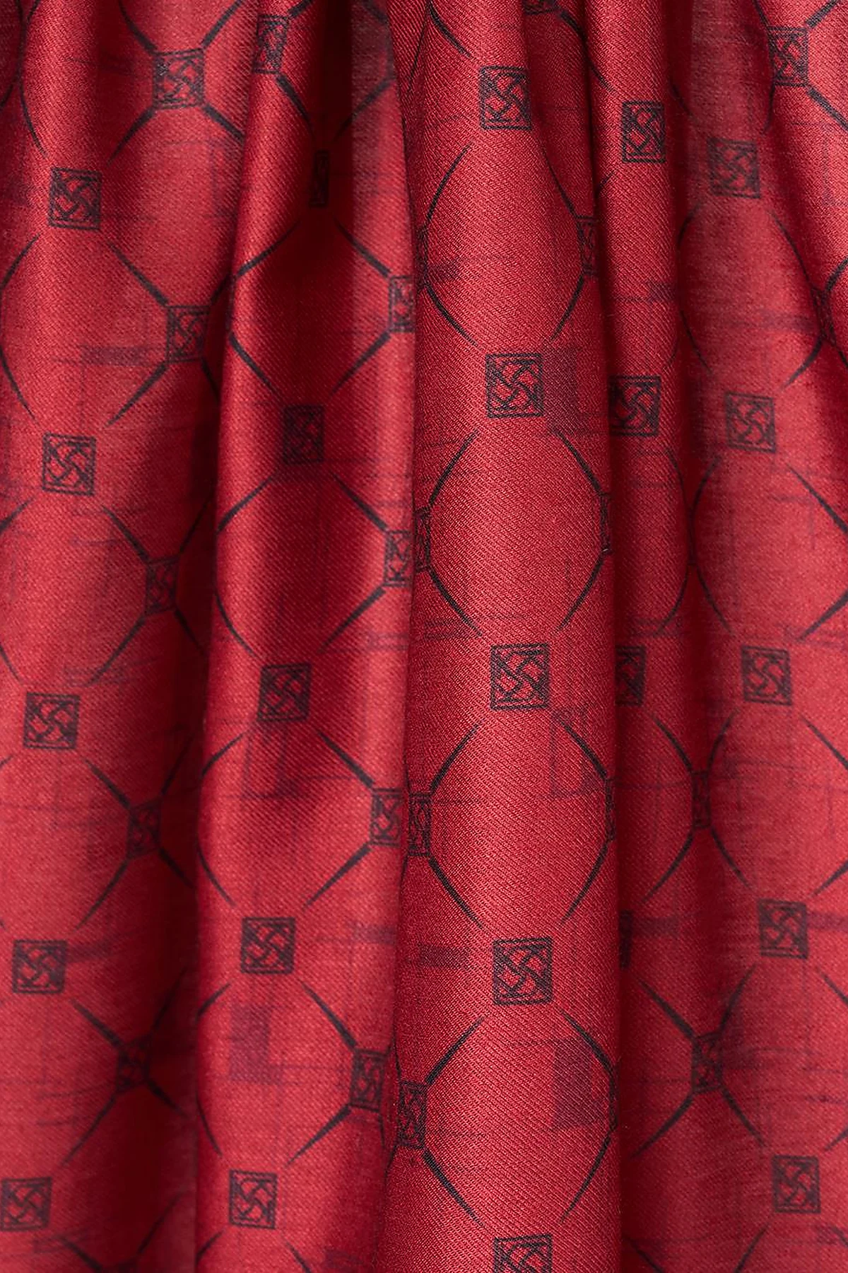 Monogram Patterned Shawl Red