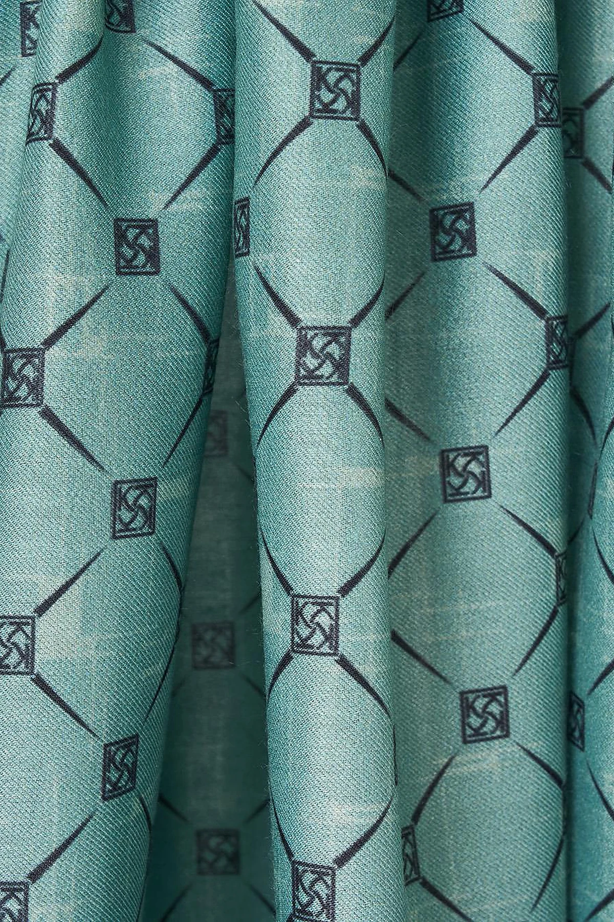 Monogram Patterned Shawl Mint