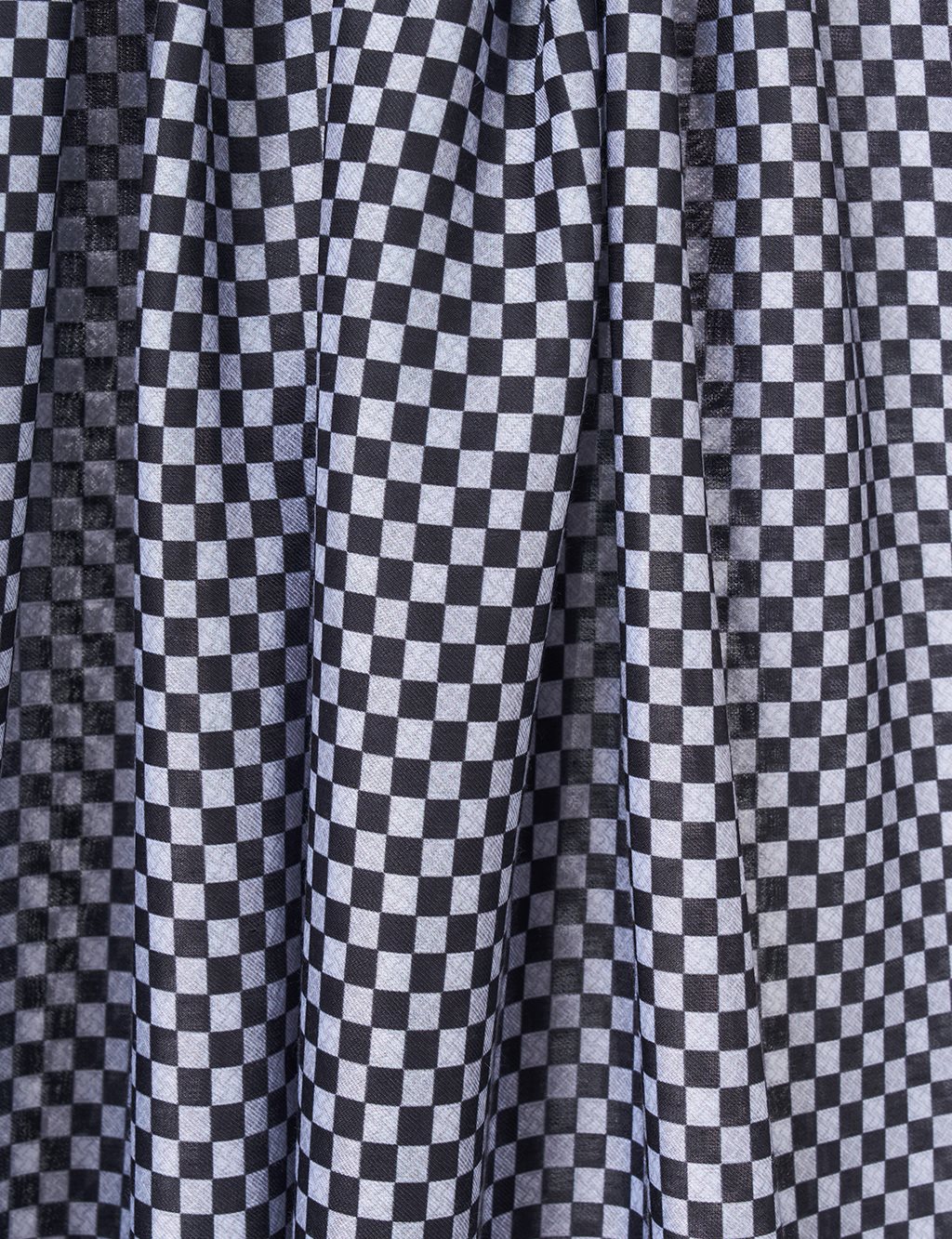 Checkered Pattern Shawl Black