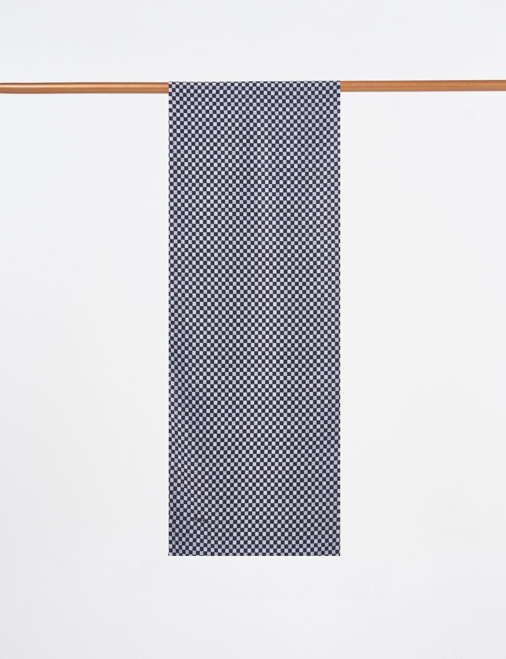 Checkered Pattern Shawl Black