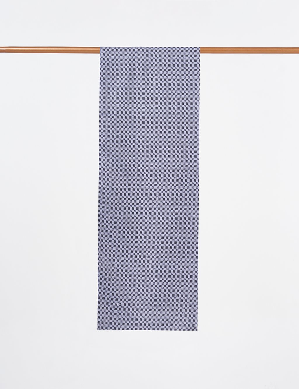 Checkered Pattern Shawl Gray