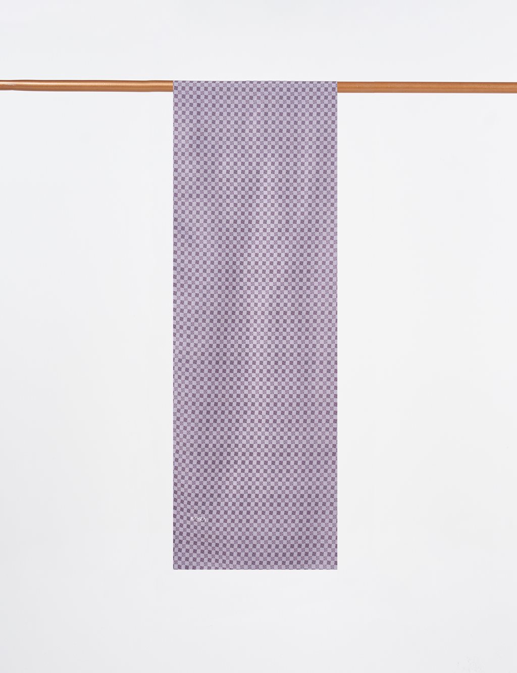 Checkered Pattern Shawl Dark Brown