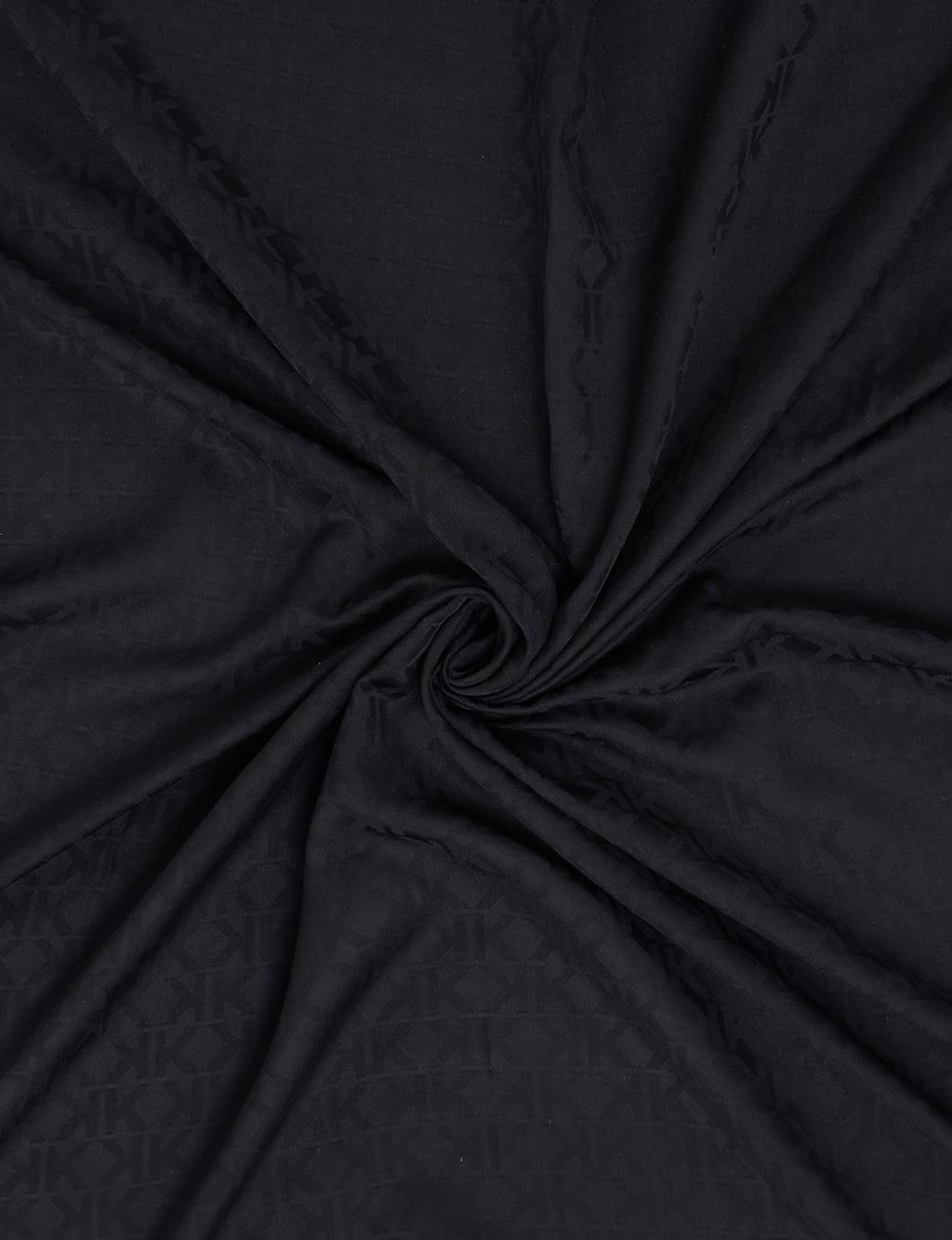 Logo Pattern Scarf Black