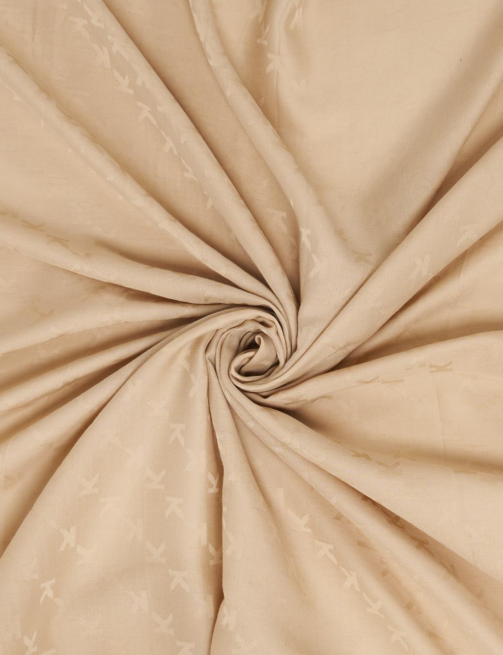 Minimal Monogram Patterned Scarf Beige