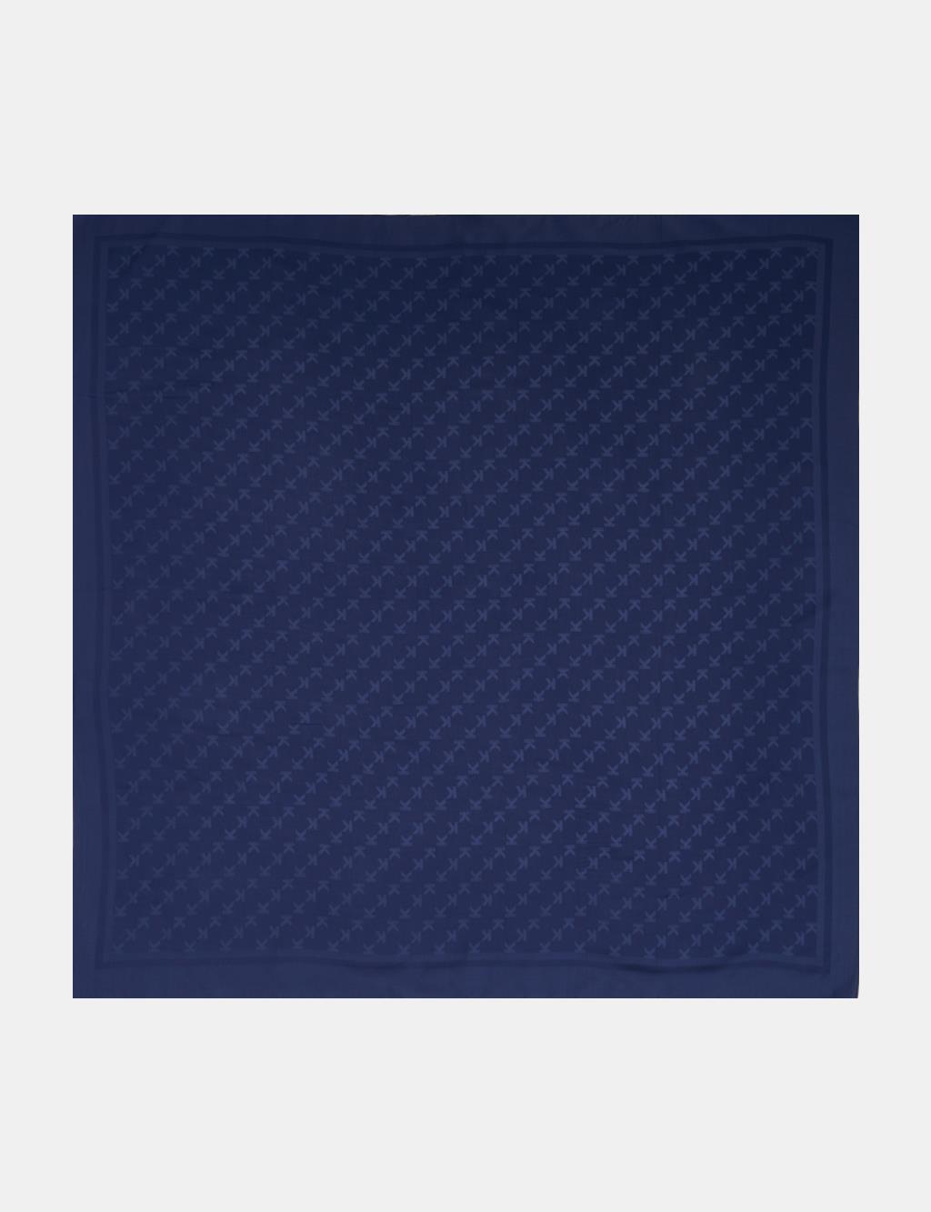 Minimal Monogram Patterned Scarf Navy