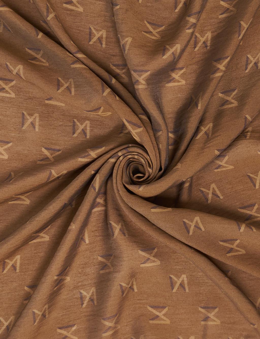 Logo Viscose Scarf in Brown