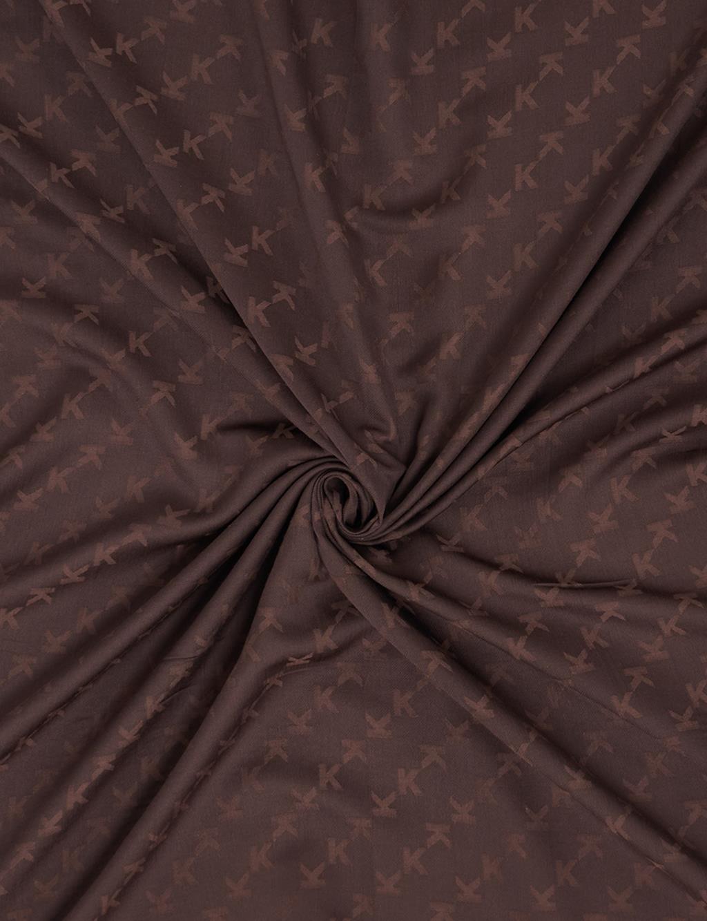 Minimal Monogram Patterned Scarf Brown