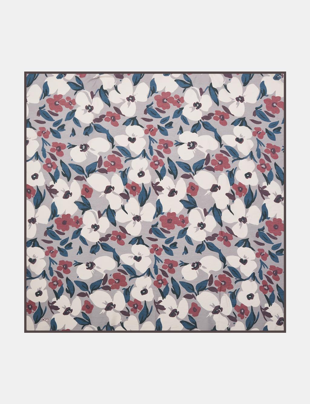 Floral Viscose Scarf in Burgundy