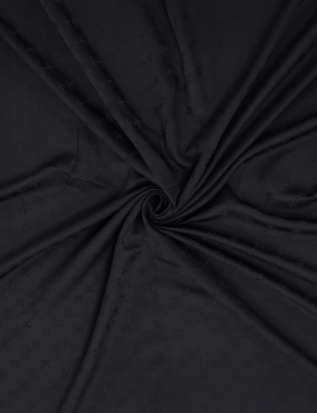 Minimal Monogram Patterned Scarf Black