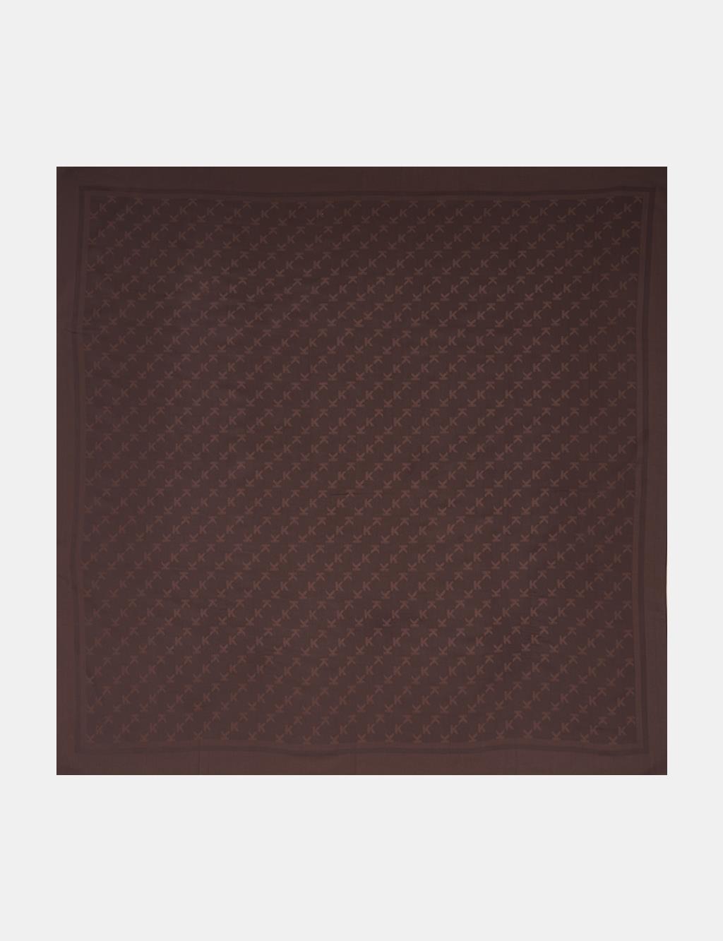 Minimal Monogram Patterned Scarf Brown