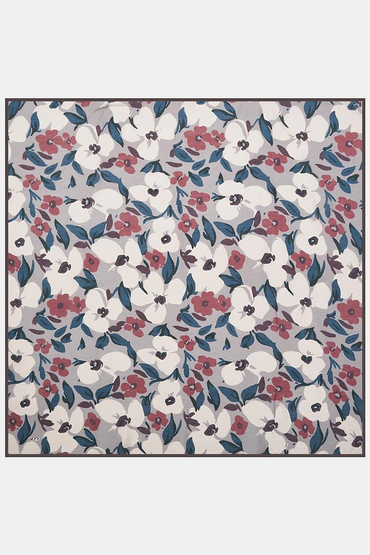 Floral Viscose Scarf in Burgundy