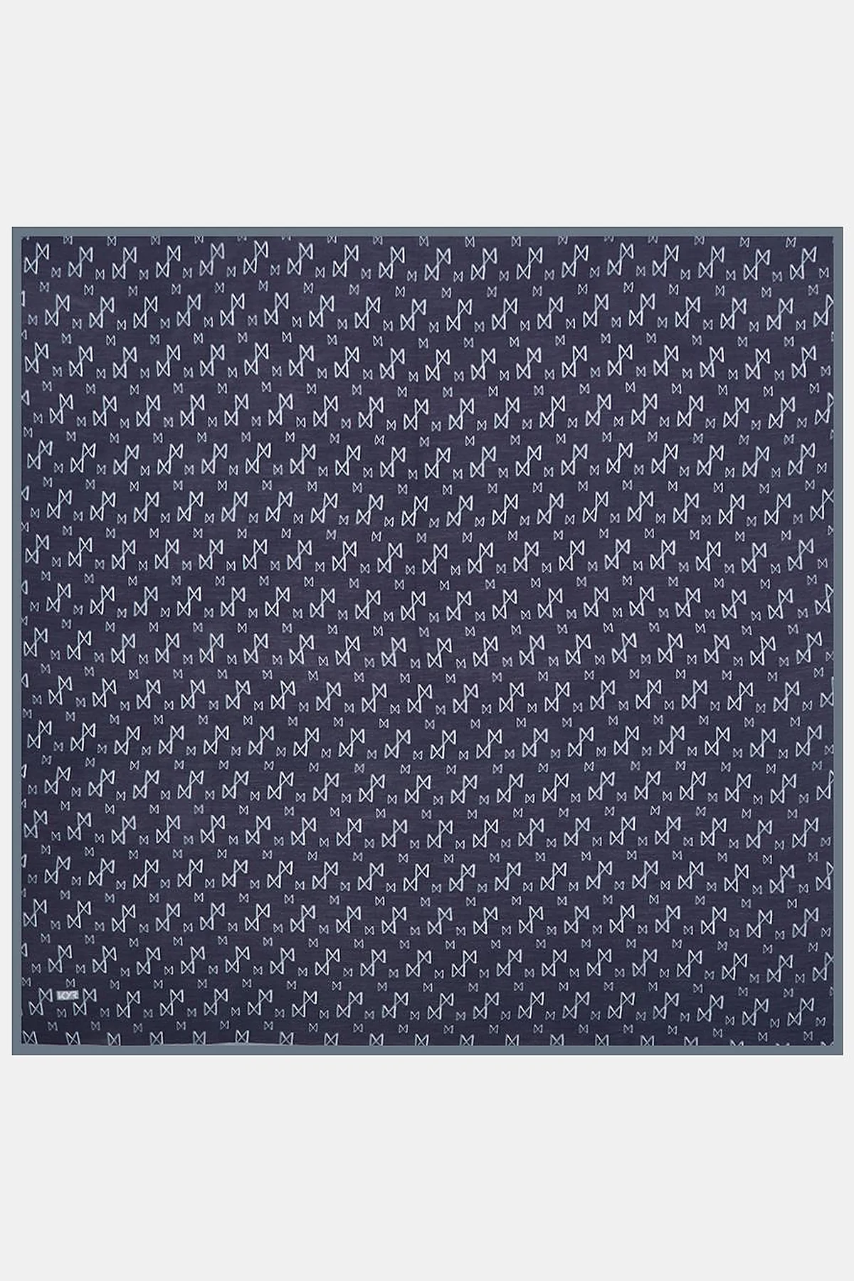 Patterned Viscose Scarf Navy