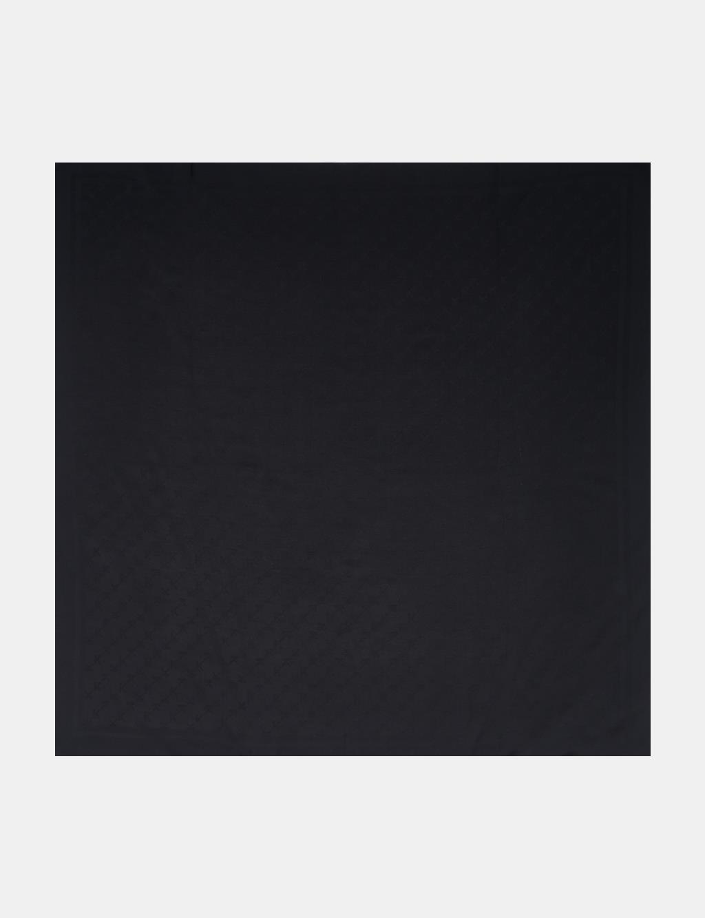 Minimal Monogram Patterned Scarf Black
