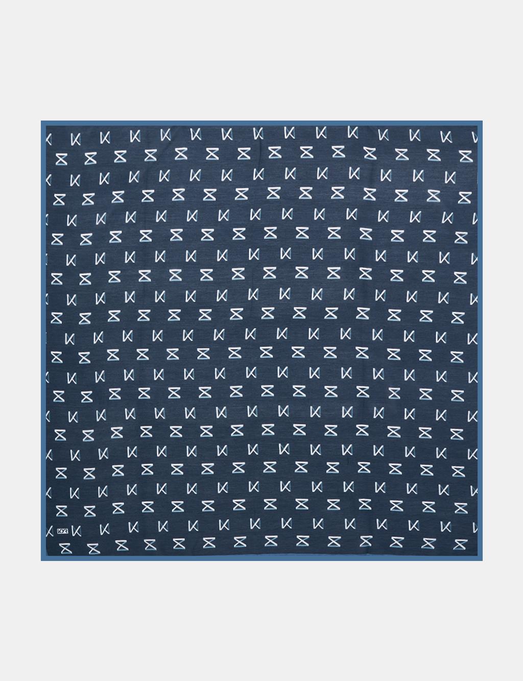 Logo Viscose Scarf in Navy