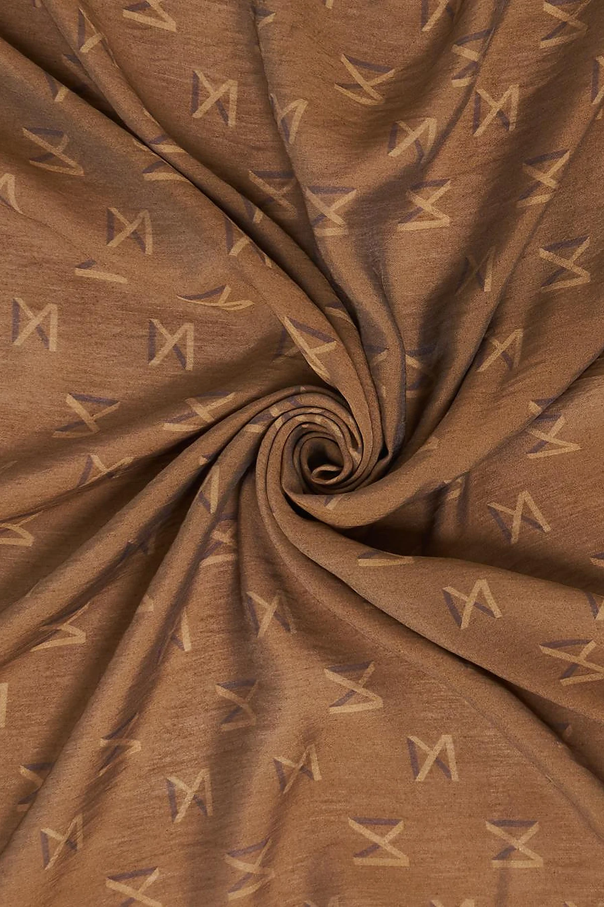Logo Viscose Scarf in Brown