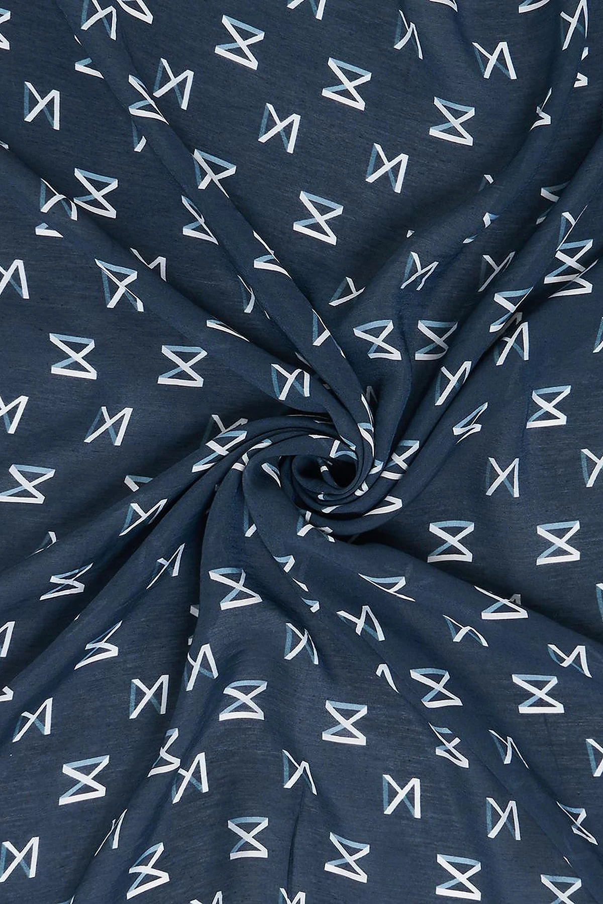 Logo Viscose Scarf in Navy