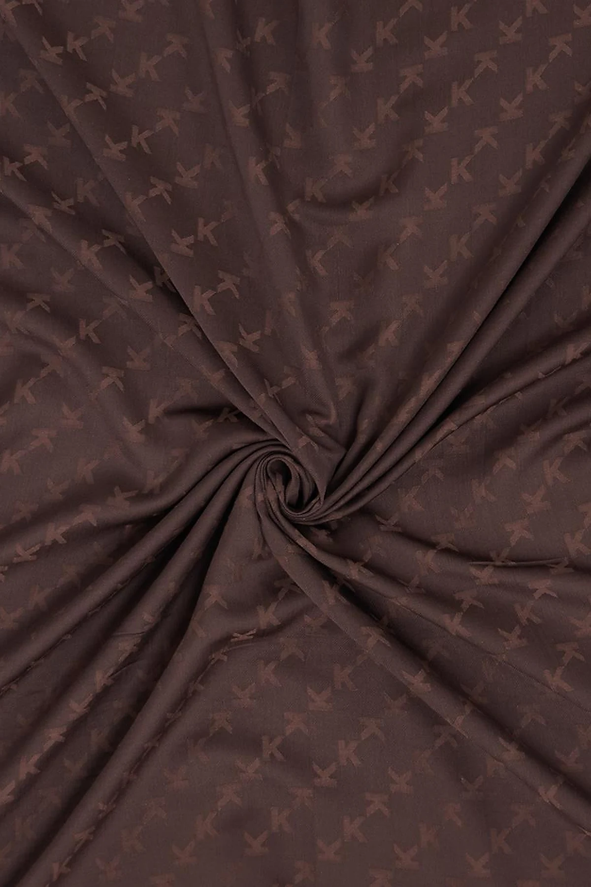 Minimal Monogram Patterned Scarf Brown