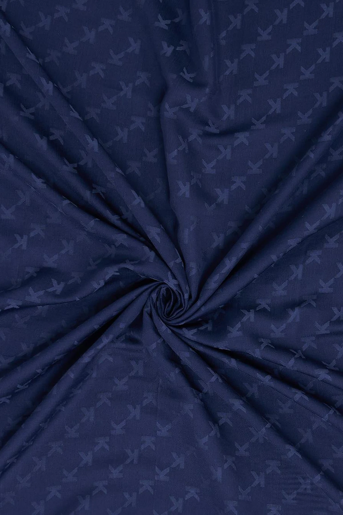 Minimal Monogram Patterned Scarf Navy