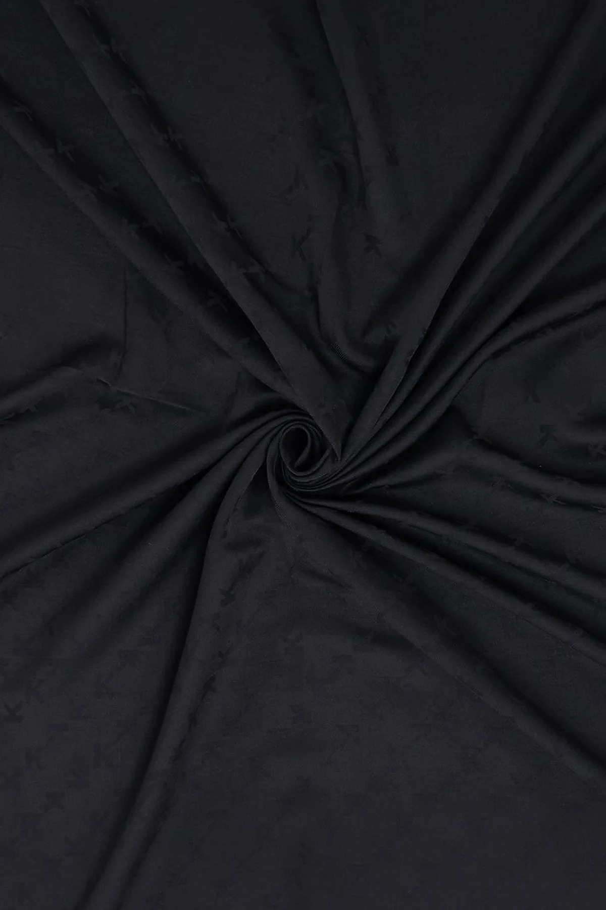 Minimal Monogram Patterned Scarf Black