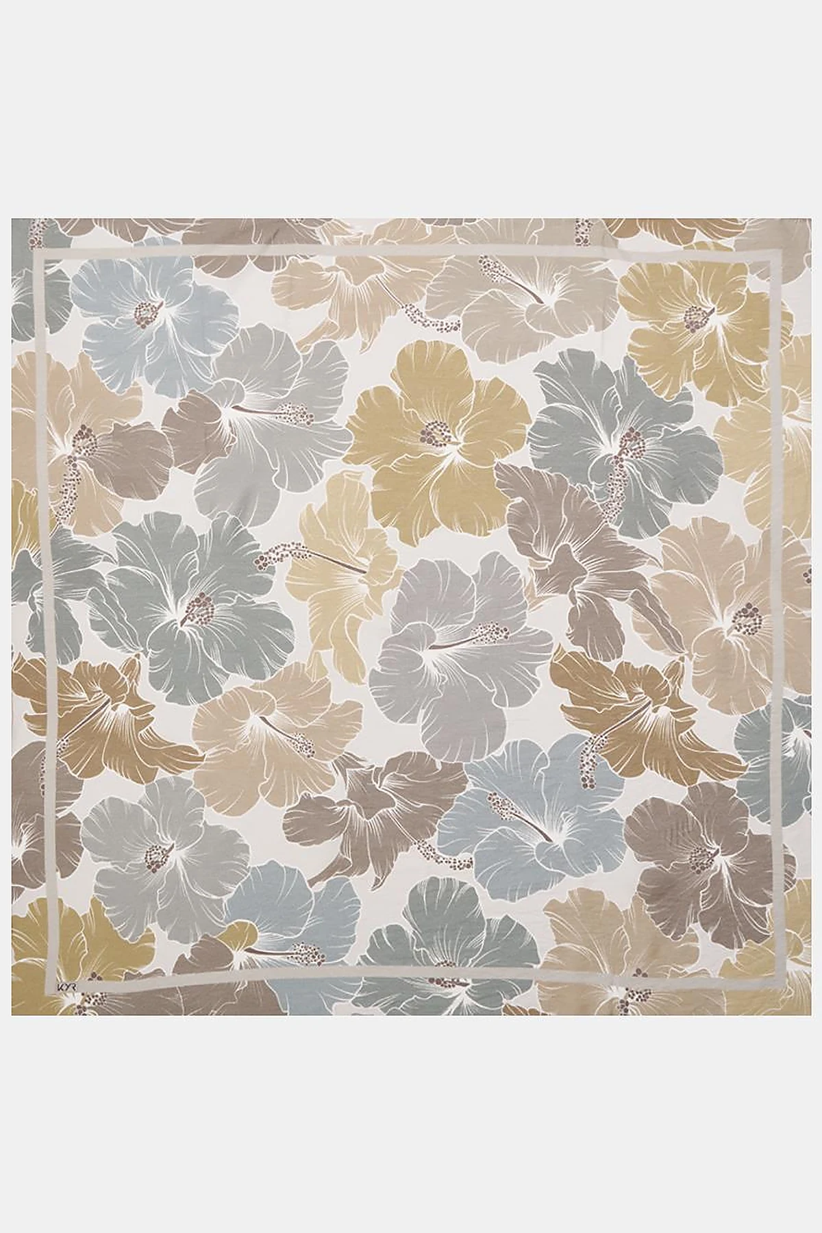 Lily Pattern Viscose Scarf in Mold Green