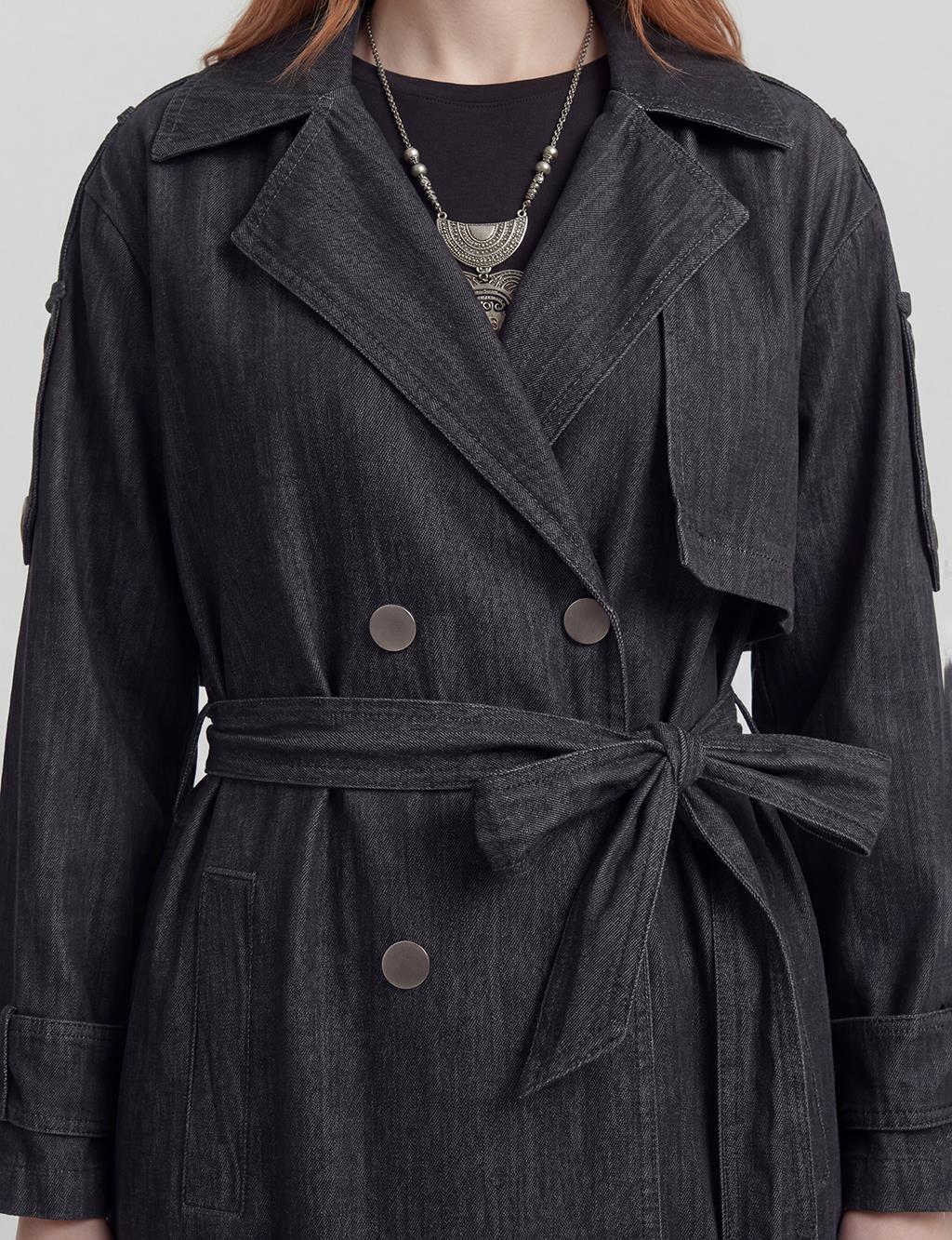 Washed Trench Coat Anthracite