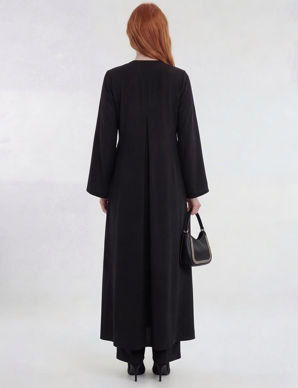 Wrap-Front Cardigan Black