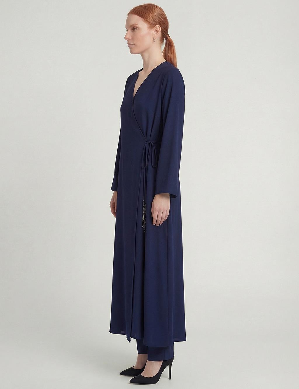 Wrap-Front Cardigan Dark Navy