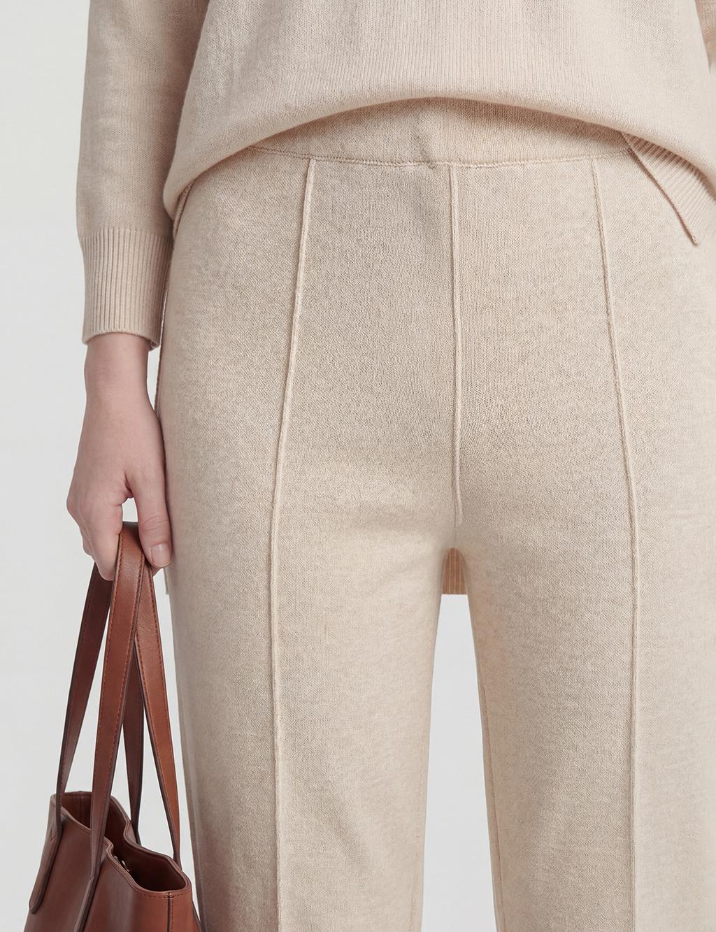 Button Detailed Knitwear Set Beige