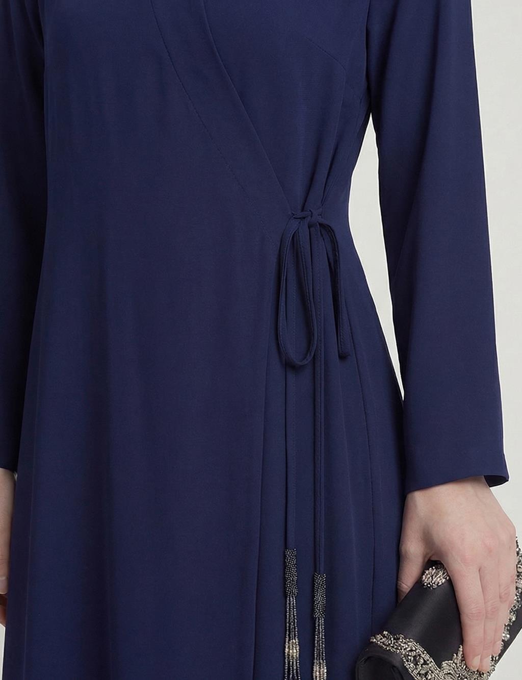 Wrap-Front Cardigan Dark Navy