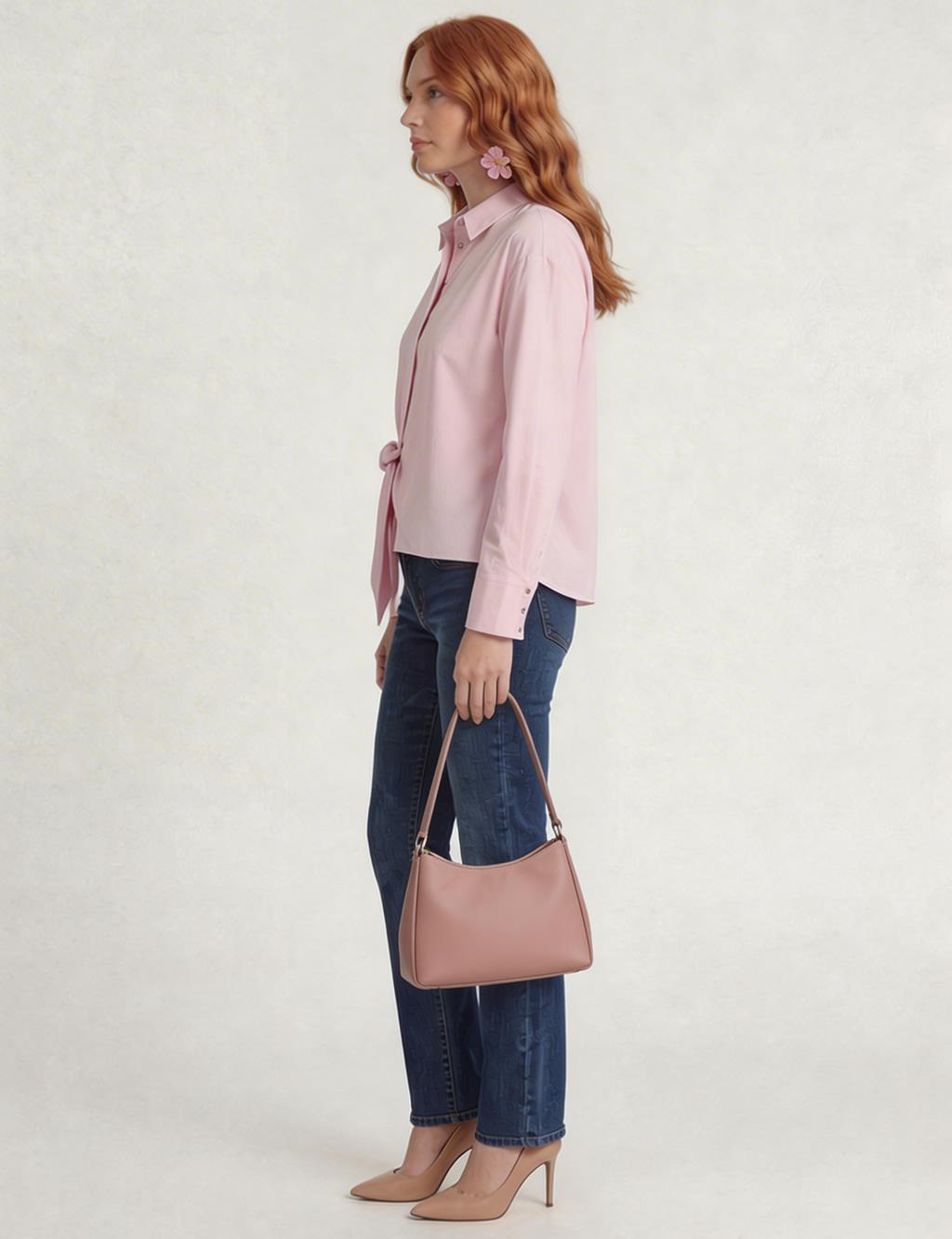 Tie-Detail Cotton Blouse Lilac