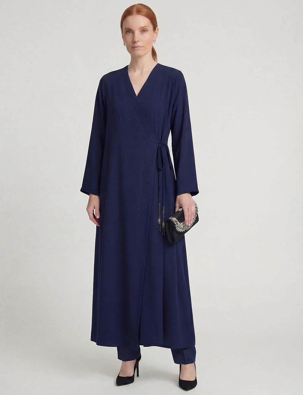 Wrap-Front Cardigan Dark Navy