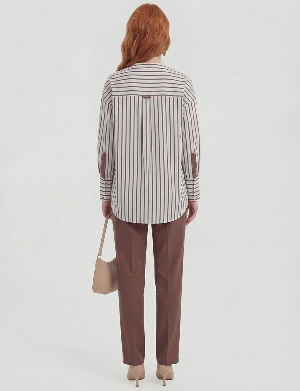 Dropped Shoulder Viscose Tunic Dark Brown