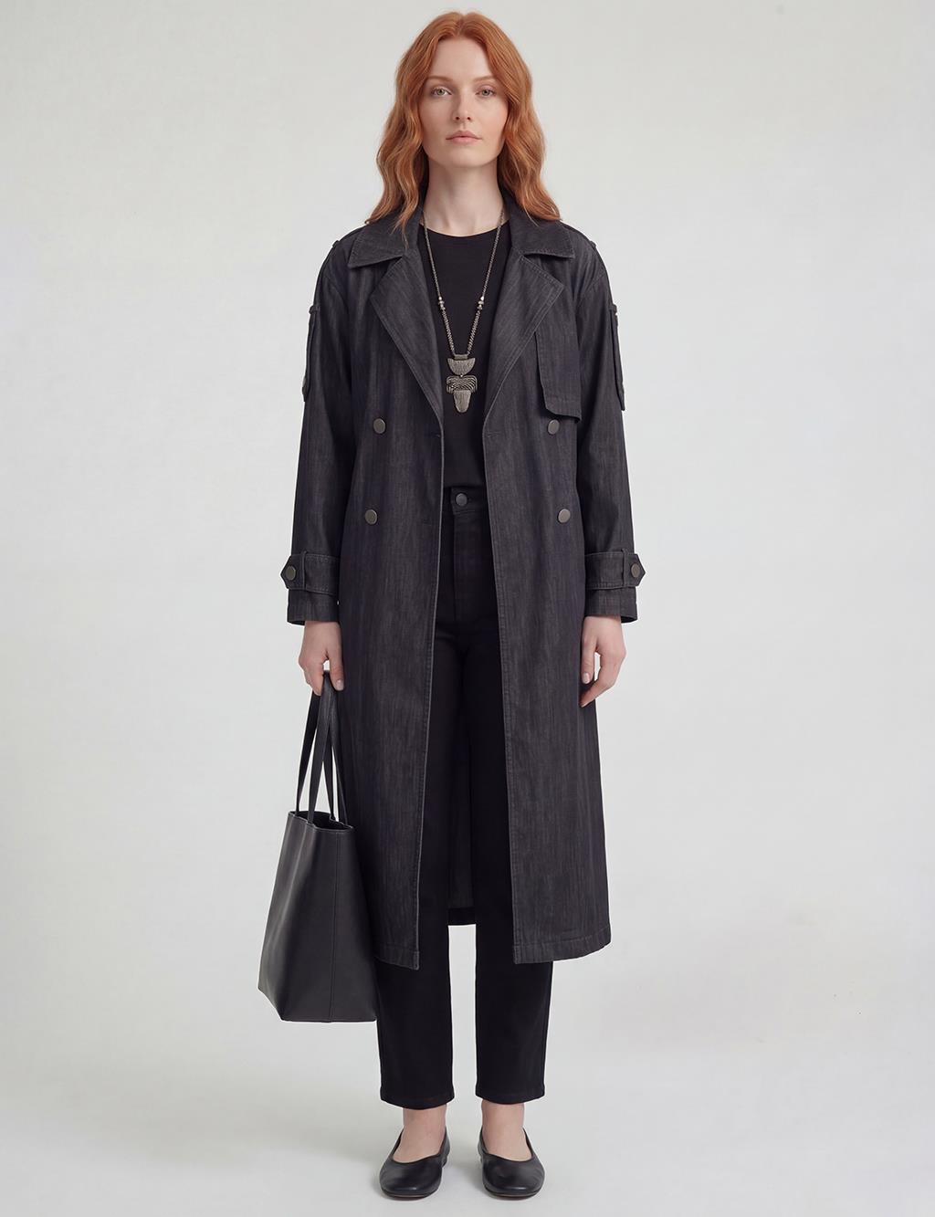 Washed Trench Coat Anthracite