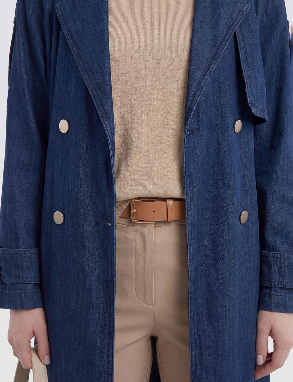 Washed Trench Coat Indigo