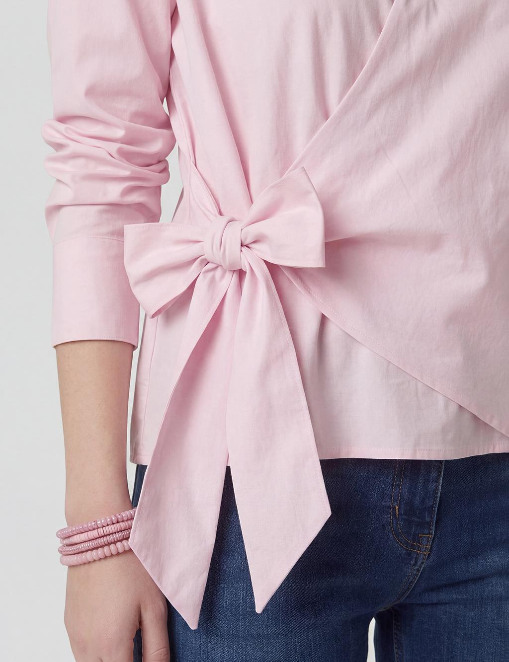 Tie-Detail Cotton Blouse Lilac