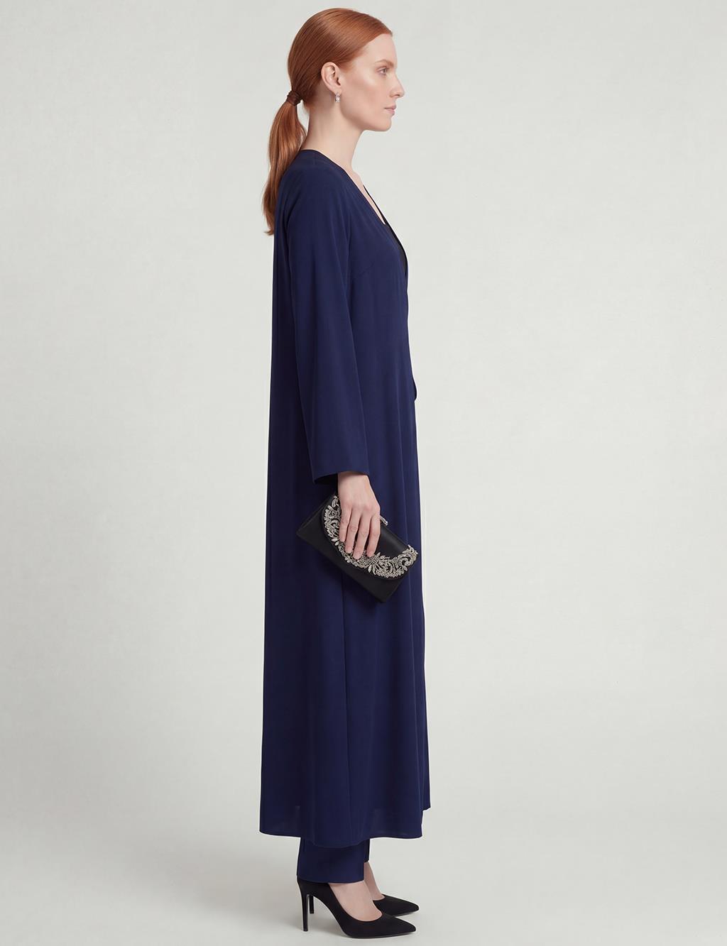 Wrap-Front Cardigan Dark Navy