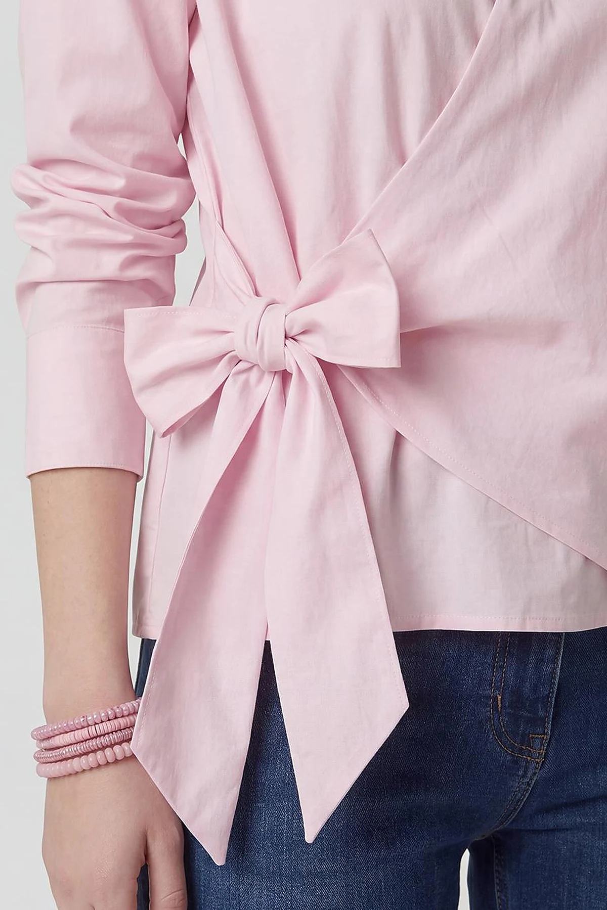 Tie-Detail Cotton Blouse Lilac